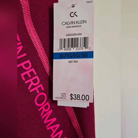 Calvin Klein Girls' Performance Stretch Legging Sz XL 14/16 - Picture 5 of 6